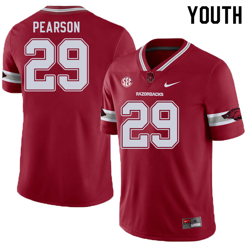 Youth #29 Cade Pearson Arkansas Razorbacks College Football Jerseys Sale-Alternate Cardinal - Click Image to Close
